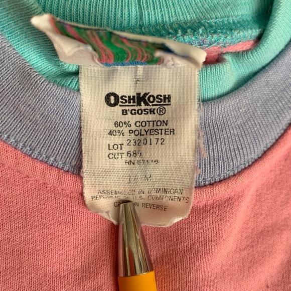 Vintage Oshkosh B’gosh Pink, Lavender, Pastel Colorblock Pullover Sweatshirt 18M - Picture 5 of 12